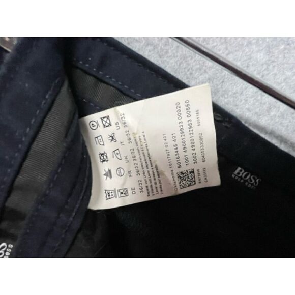 Hugo Boss Men's Navy Casual cotton Pants Silver  36 x 32 - Picture 8 of 8